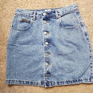 Calvin Klein Women' Button Front Five Pocket Denim Skirt Size 12
